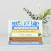 Boeken voor Baby Boy Baby shower Invitation Kaart (Staand voorkant)