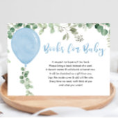 Boeken voor baby boy blauwe ballonnen eucalyptus informatiekaartje