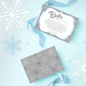 Boeken voor Baby Boy Blue & Grey Snowflake Winter Informatiekaartje