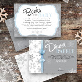 Boeken voor Baby Boy Blue & Grey Snowflake Winter Informatiekaartje