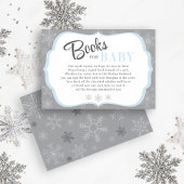 Boeken voor Baby Boy Blue & Grey Snowflake Winter Informatiekaartje