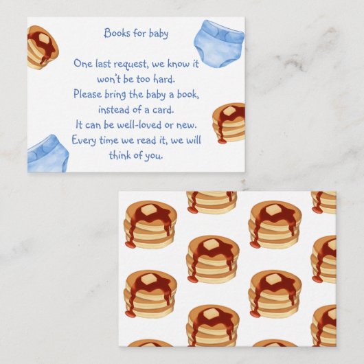 Boeken voor baby boy douche informatiekaartje (Voorkant / Achterkant)