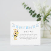 Boeken voor Baby Boy Teddy Bear and Bee Informatiekaartje (Staand voorkant)