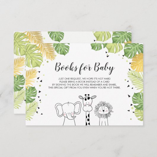 Boeken voor baby Breng een boek over Safari Oerwou Informatiekaartje (Voorkant / Achterkant)