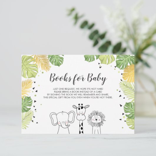 Boeken voor baby Breng een boek over Safari Oerwou Informatiekaartje (Staand voorkant)