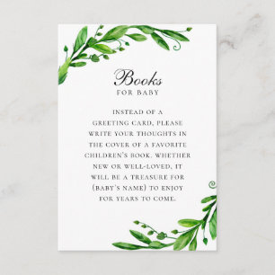 Boeken voor baby. Breng een boekaanvraag. Greenery Informatiekaartje