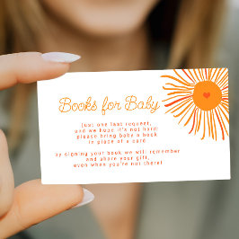 Boeken voor baby brengen een boek zon baby shower informatiekaartje