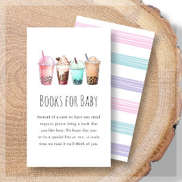 Boeken voor Baby | Bubble Tea Boba Baby shower Informatiekaartje
