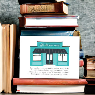 Boeken voor Baby Building Blue Baby shower Informatiekaartje