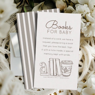 Boeken voor Baby Cafe Bebe Baby Shower Informatiekaartje