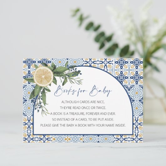 Boeken voor Baby, Capri-Baby shower, Citrus Italia Informatiekaartje (Staand voorkant)