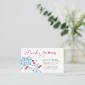 Boeken voor baby Cherry Blue Bow Baby shower Informatiekaartje (Staand voorkant)