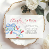 Boeken voor baby Cherry Blue Bow Baby shower Informatiekaartje