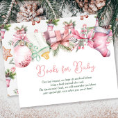 Boeken voor Baby Christmas Santa Pink Baby shower Informatiekaartje