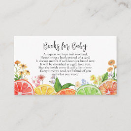 Boeken voor Baby Citrus Little Cutie Baby shower Informatiekaartje