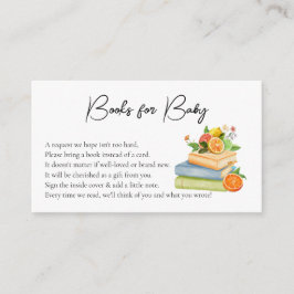 Boeken voor Baby Citrus Little Cutie Baby shower Informatiekaartje