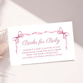 Boeken voor Baby Coquette Bows Baby Girl Shower Informatiekaartje