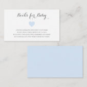 Boeken voor Baby Cute Blue Heart Boy Baby shower Informatiekaartje (Voorkant / Achterkant)