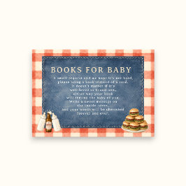 Boeken voor baby denim geruite hamburger baby show informatiekaartje