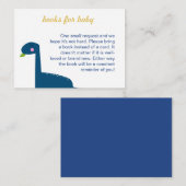 Boeken voor Baby Dinosaur Baby shower Blue Cute Informatiekaartje (Voorkant / Achterkant)
