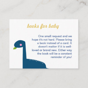 Boeken voor Baby Dinosaur Baby shower Blue Cute Informatiekaartje