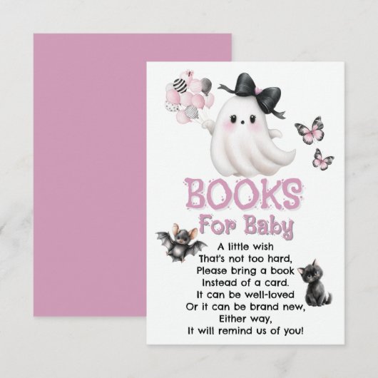 Boeken voor Baby - Een Boo-tiful Keepsake-verzoek Informatiekaartje (Voorkant / Achterkant)