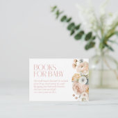 Boeken voor Baby Elegant Bloemen Baby shower Informatiekaartje (Staand voorkant)