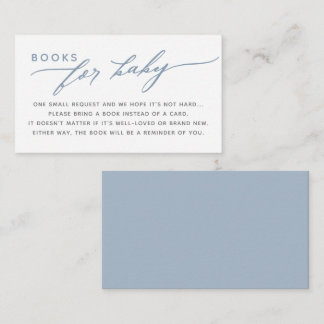 Boeken voor Baby Elegant Script Baby shower Informatiekaartje