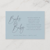 Boeken voor Baby | Elegant Script Dusty Blue Informatiekaartje (Voorkant)