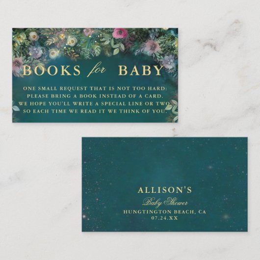 Boeken voor Baby Enchanted Forest Greenery Rozen Informatiekaartje (Voorkant / Achterkant)