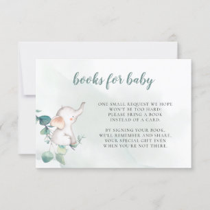Boeken voor Baby Enclosure Card Baby Elephant Bedankkaart