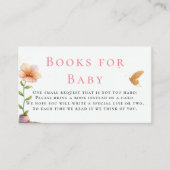 Boeken voor Baby Fairy Princess Pink Girl Shower Informatiekaartje (Voorkant)