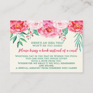 Boeken voor Baby, Floral Baby shower, Bring a Book Informatiekaartje