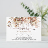 Boeken voor Baby Floral Baby shower Informatiekaartje (Staand voorkant)