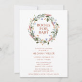 Boeken voor Baby Floral Baby shower Invitation Kaart (Voorkant)