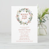 Boeken voor Baby Floral Baby shower Invitation Kaart (Staand voorkant)