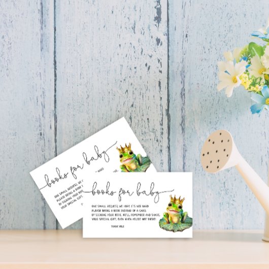 Boeken voor Baby Frog Prince Baby shower Informatiekaartje