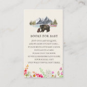 Boeken voor Baby gedicht Beren Floral Baby shower Informatiekaartje (Voorkant)