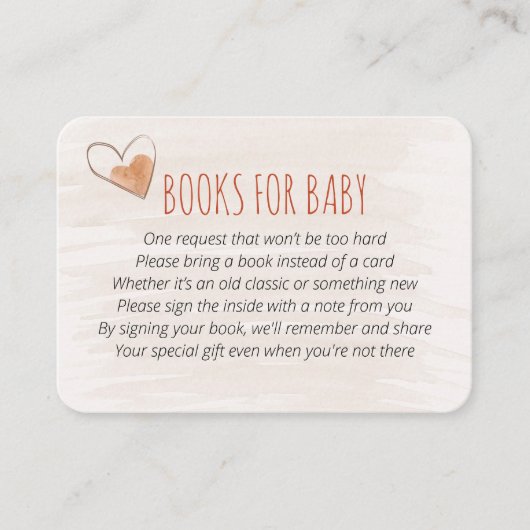 Boeken voor Baby Gedicht Neutral Rainbow Baby show Informatiekaartje (Voorkant)