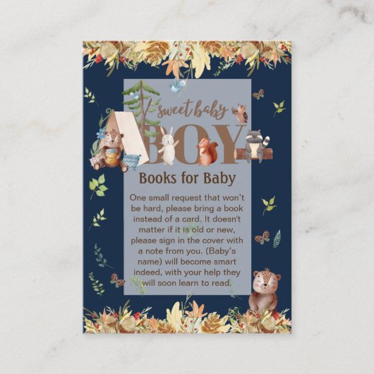 BOEKEN VOOR BABY GEDICHT QR Code Bosdieren Informatiekaartje (Voorkant)