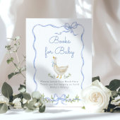 Boeken voor baby Gekke Goose Blue Bow baby shower Poster