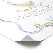Boeken voor baby Gekke Goose Blue Bow baby shower Poster (Hoek)