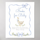 Boeken voor baby Gekke Goose Blue Bow baby shower Poster (Voorkant)