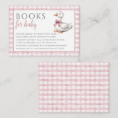 Boeken voor Baby Gekke Goose Girl Pink Baby shower Informatiekaartje (Voorkant / Achterkant)