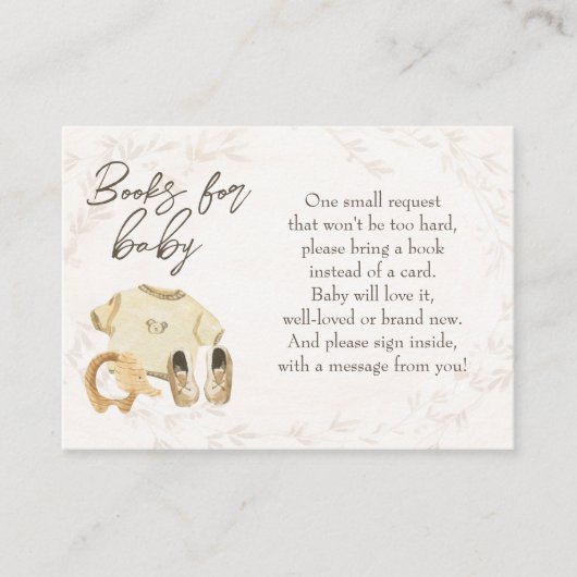 Boeken voor Baby Gender Neutral Sweet Baby Kleding Informatiekaartje (Voorkant)