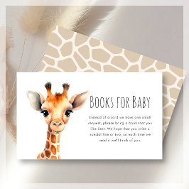 Boeken voor Baby | Giraffe Baby shower Informatiekaartje