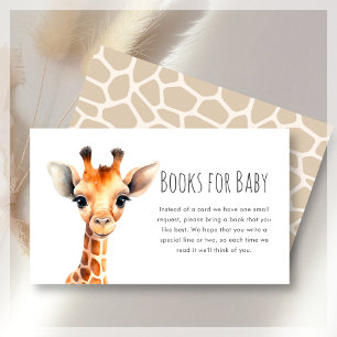 Boeken voor Baby   Giraffe Baby shower Informatiekaartje