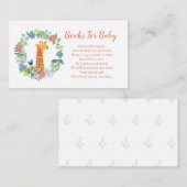 Boeken voor Baby Giraffe Floral Baby shower Informatiekaartje (Voorkant / Achterkant)