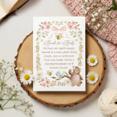Boeken voor Baby Girl Knitted Floral Woodland Beer Informatiekaartje