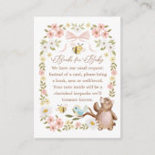 Boeken voor Baby Girl Knitted Floral Woodland Beer Informatiekaartje (Voorkant)